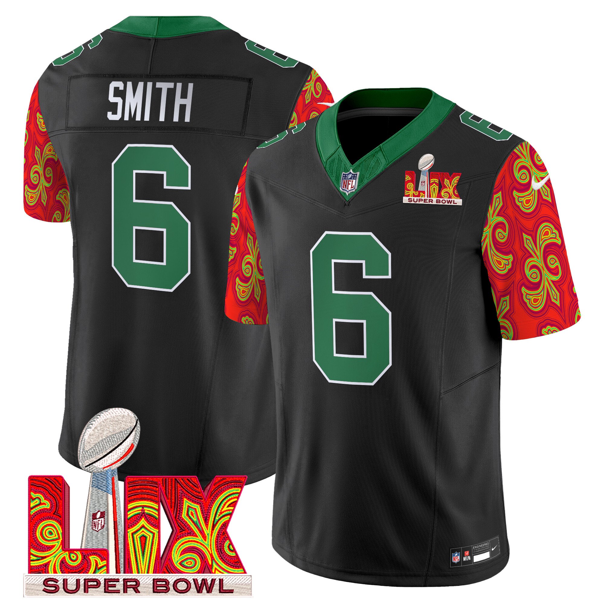 Men's Philadelphia Eagles Kelly Green Super Bowl LIX Style Vapor Limited Jersey - All Stitched - Image 22