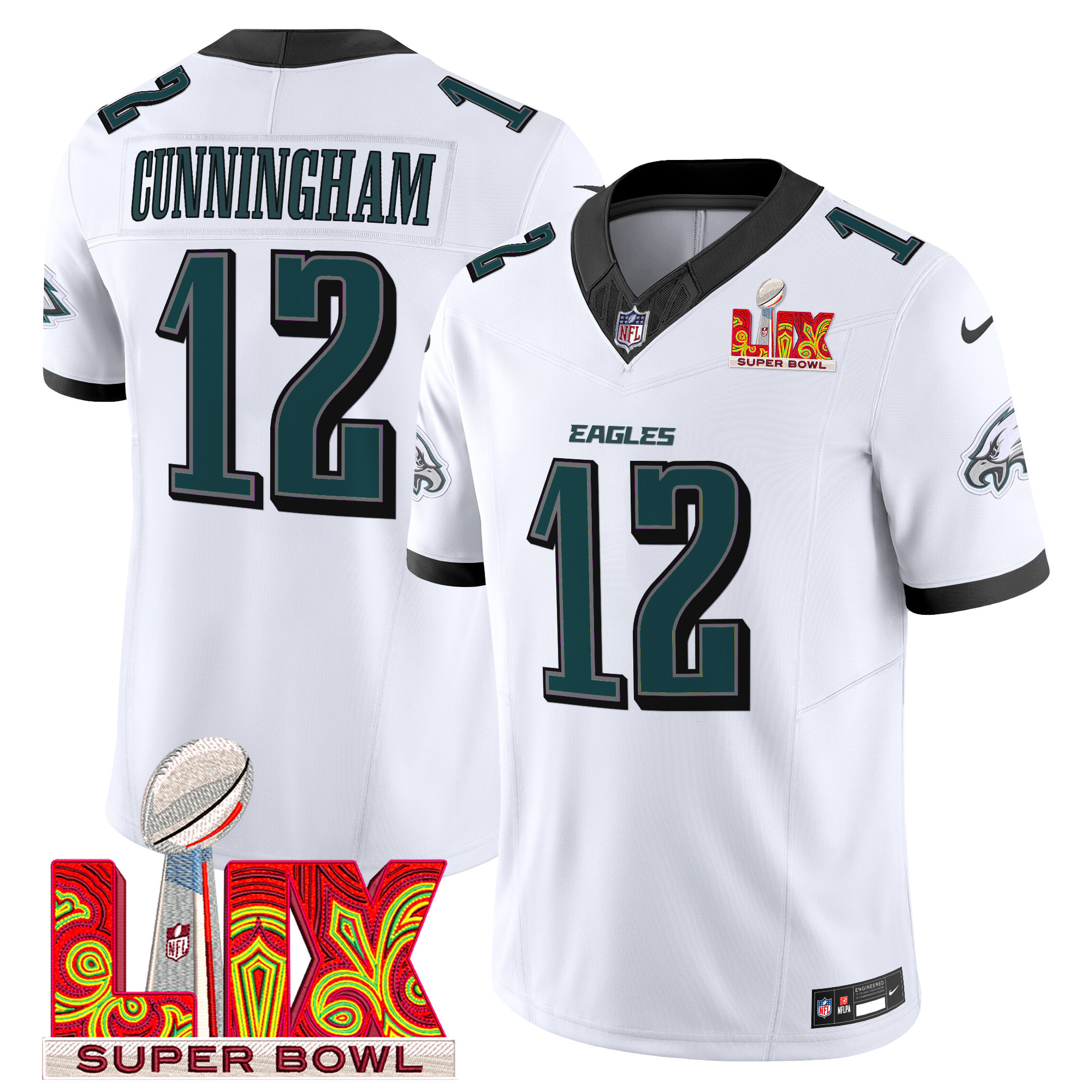 Men's Philadelphia Eagles Super Bowl LIX Patch Vapor Limited Jersey - All Stitched - Image 15