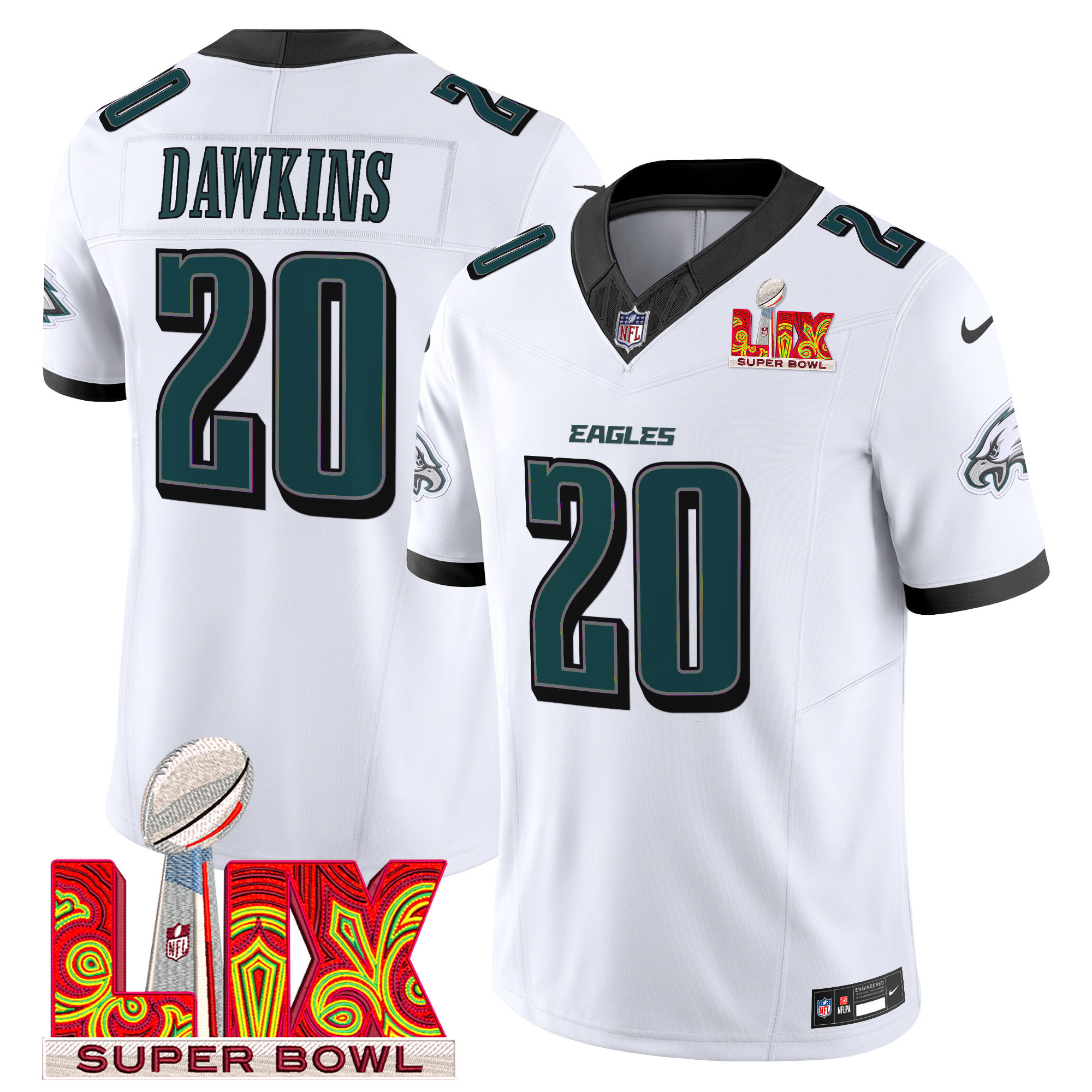 Men's Philadelphia Eagles Super Bowl LIX Patch Vapor Limited Jersey - All Stitched - Image 17