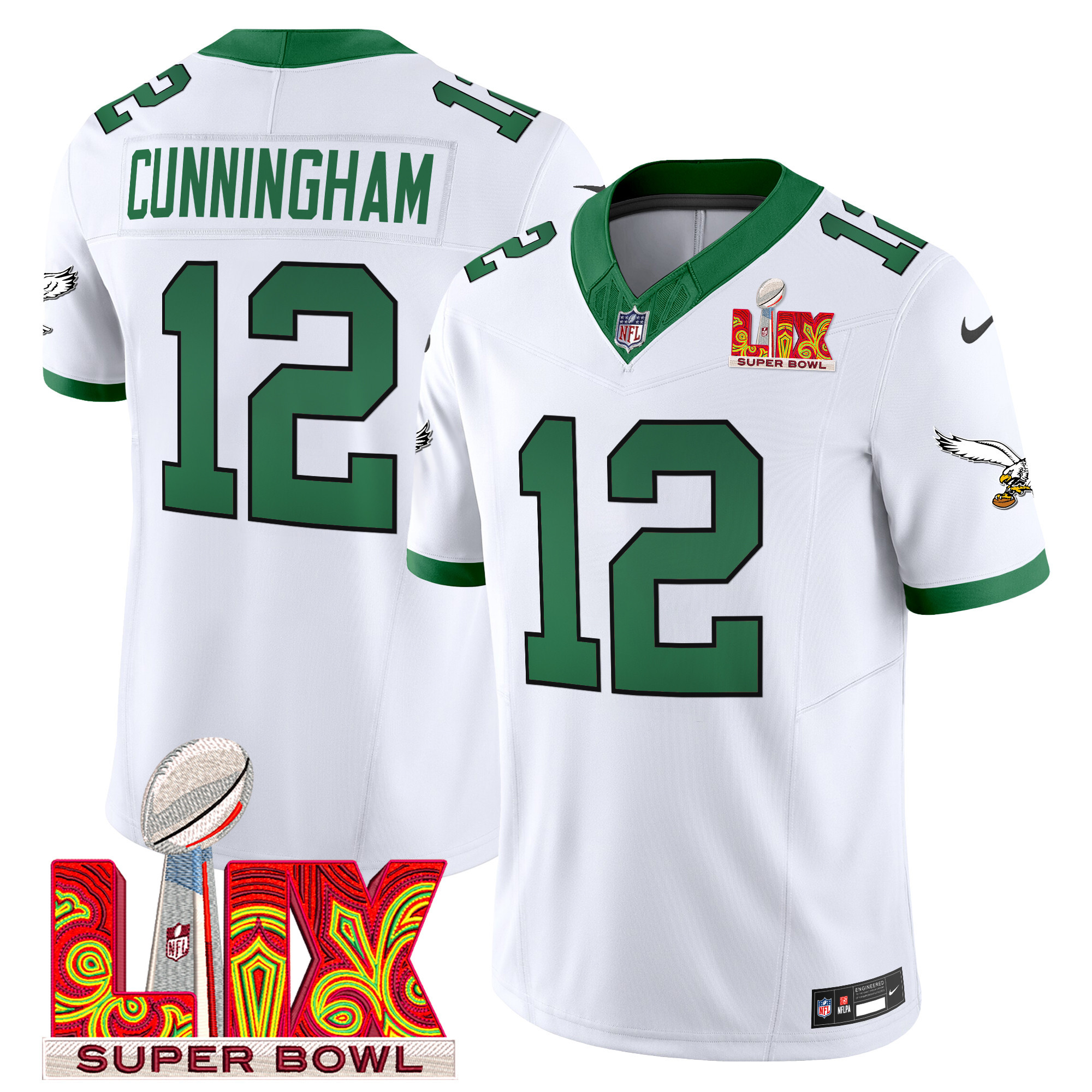 Men's Philadelphia Eagles Super Bowl LIX Patch Vapor Limited Jersey - All Stitched - Image 51