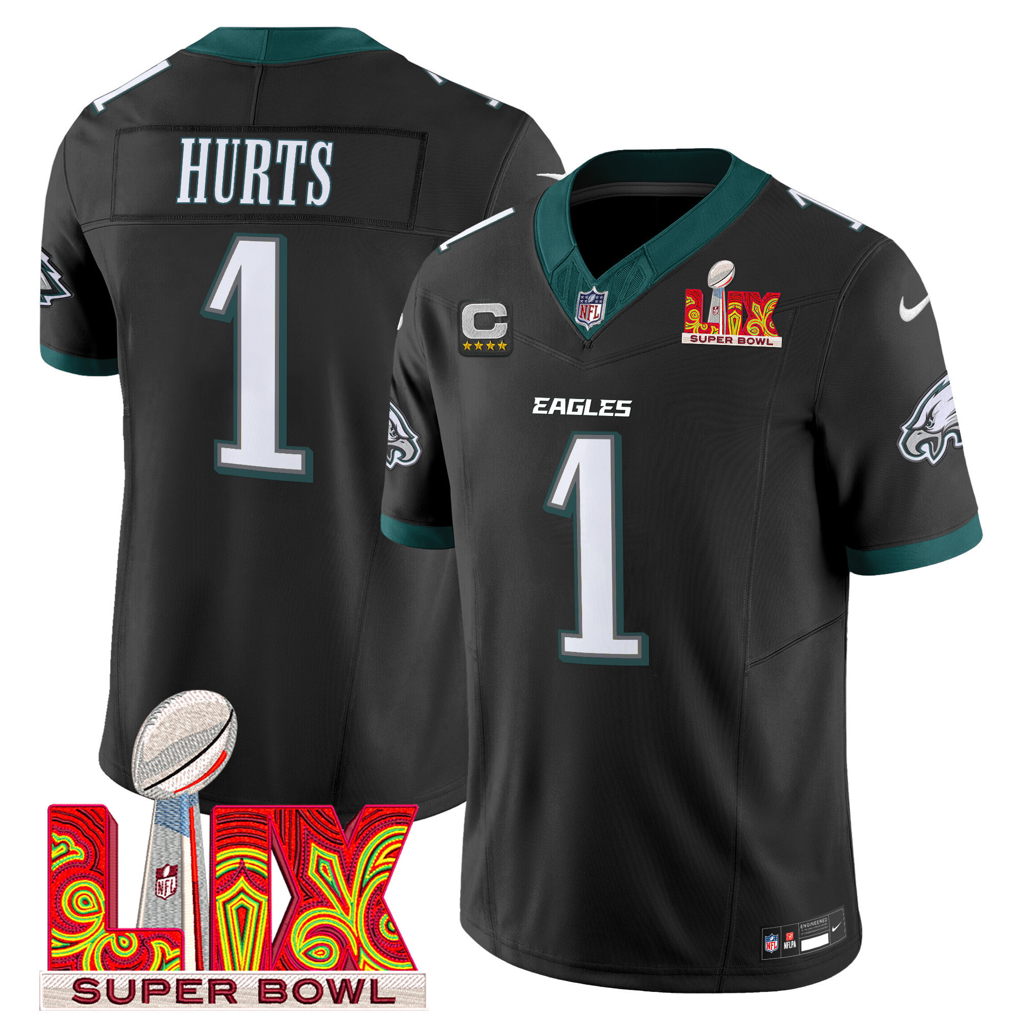 Men's Philadelphia Eagles Super Bowl LIX Patch Vapor Limited Jersey - All Stitched - Image 21