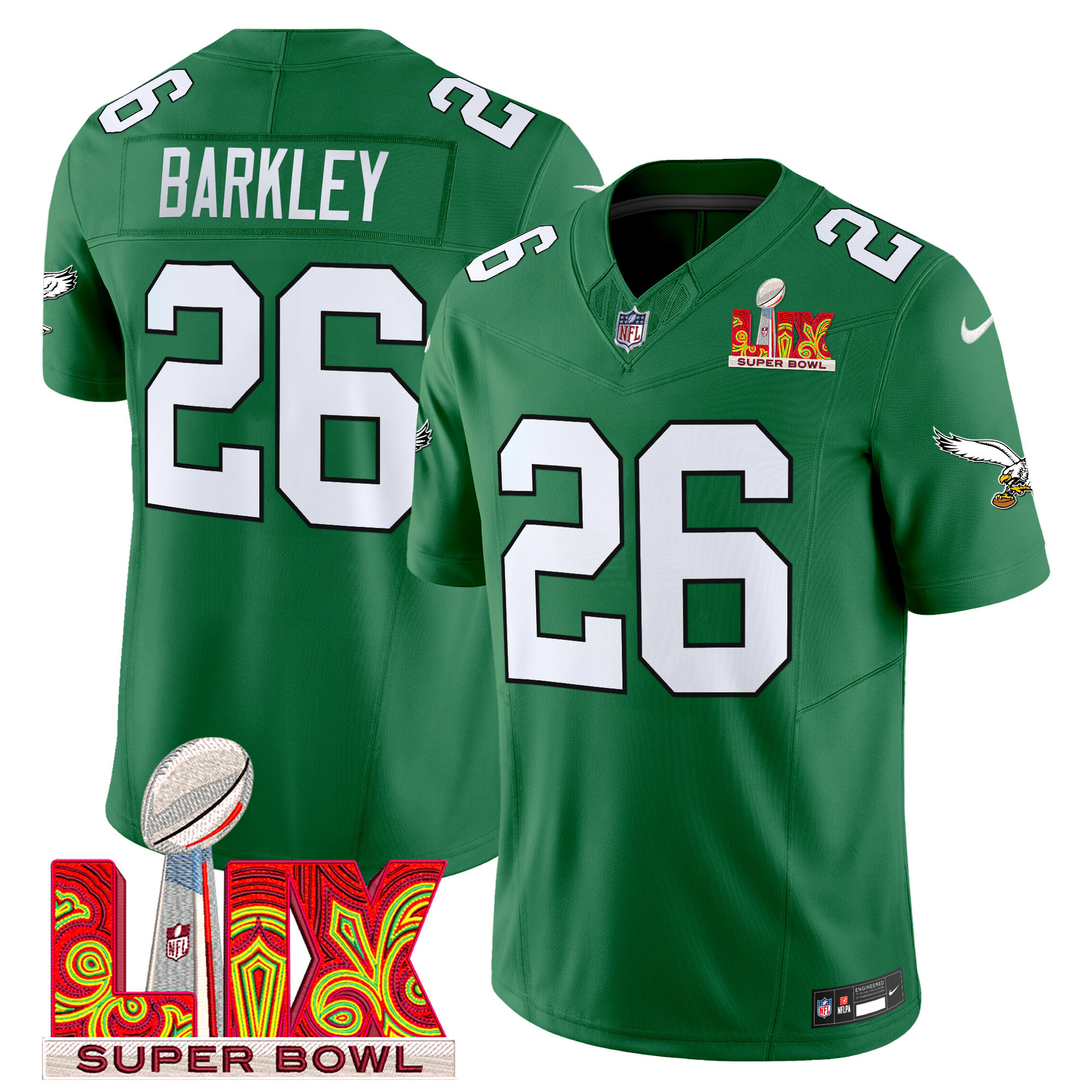 Men's Philadelphia Eagles Super Bowl LIX Patch Vapor Limited Jersey - All Stitched - Image 37