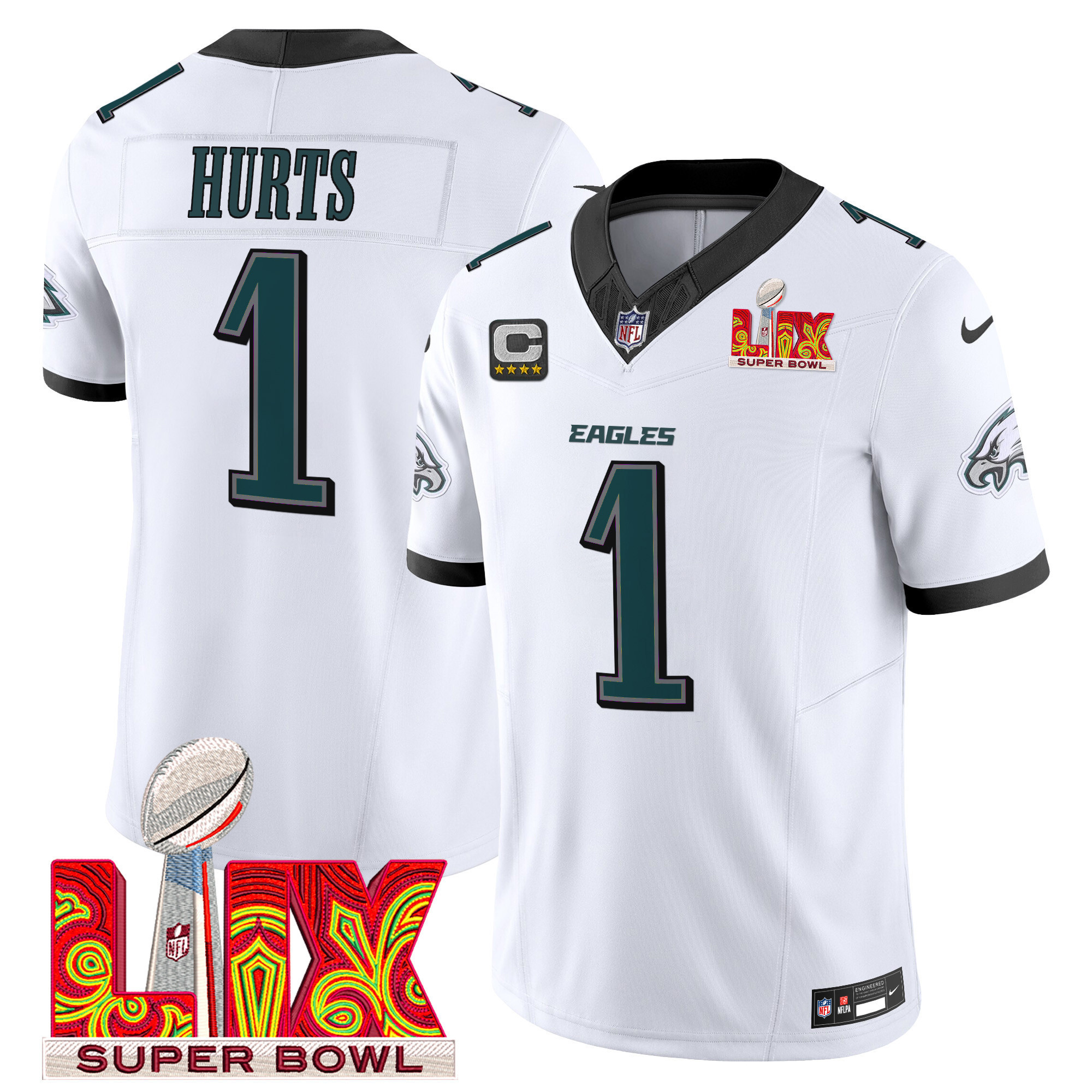Men's Philadelphia Eagles Super Bowl LIX Patch Vapor Limited Jersey - All Stitched - Image 12