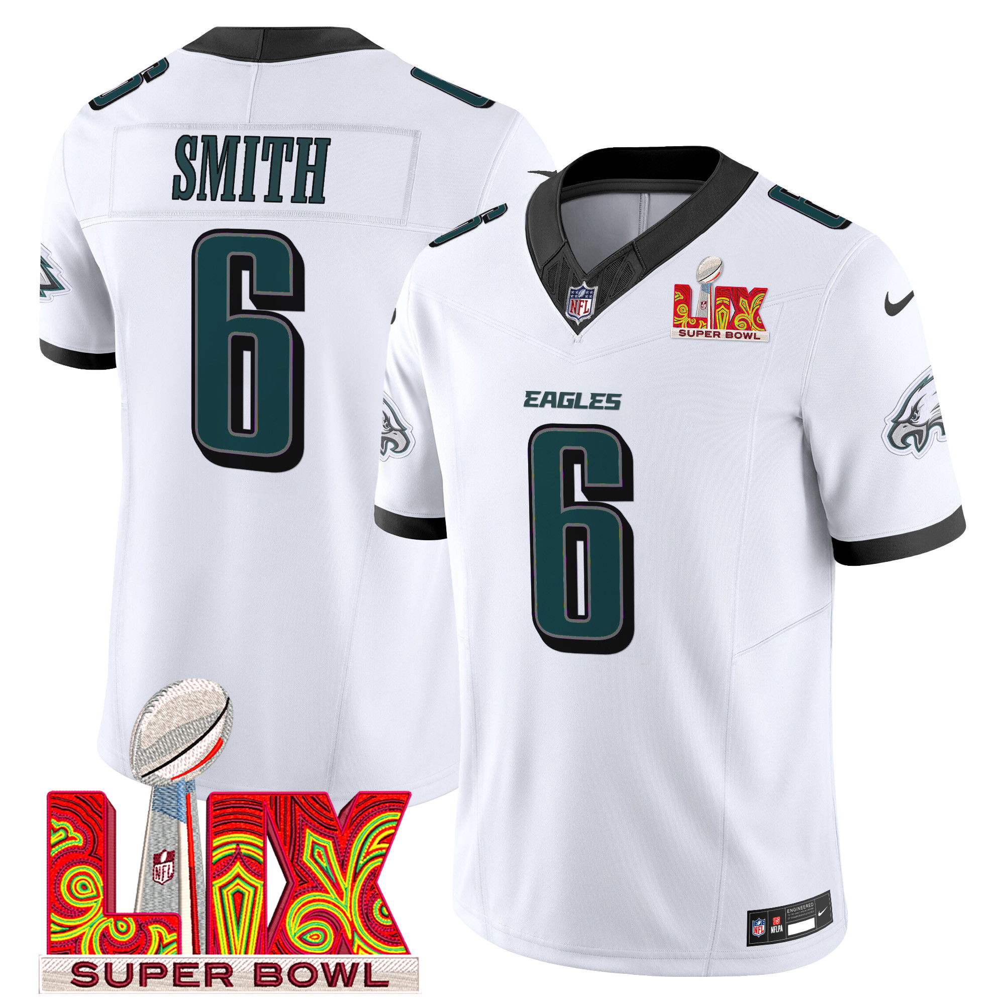 Men's Philadelphia Eagles Super Bowl LIX Patch Vapor Limited Jersey - All Stitched - Image 14