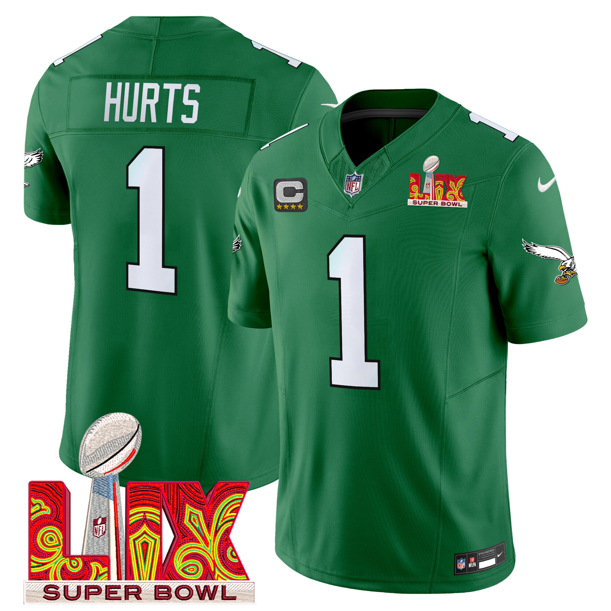Men's Philadelphia Eagles Super Bowl LIX Patch Vapor Limited Jersey - All Stitched - Image 39