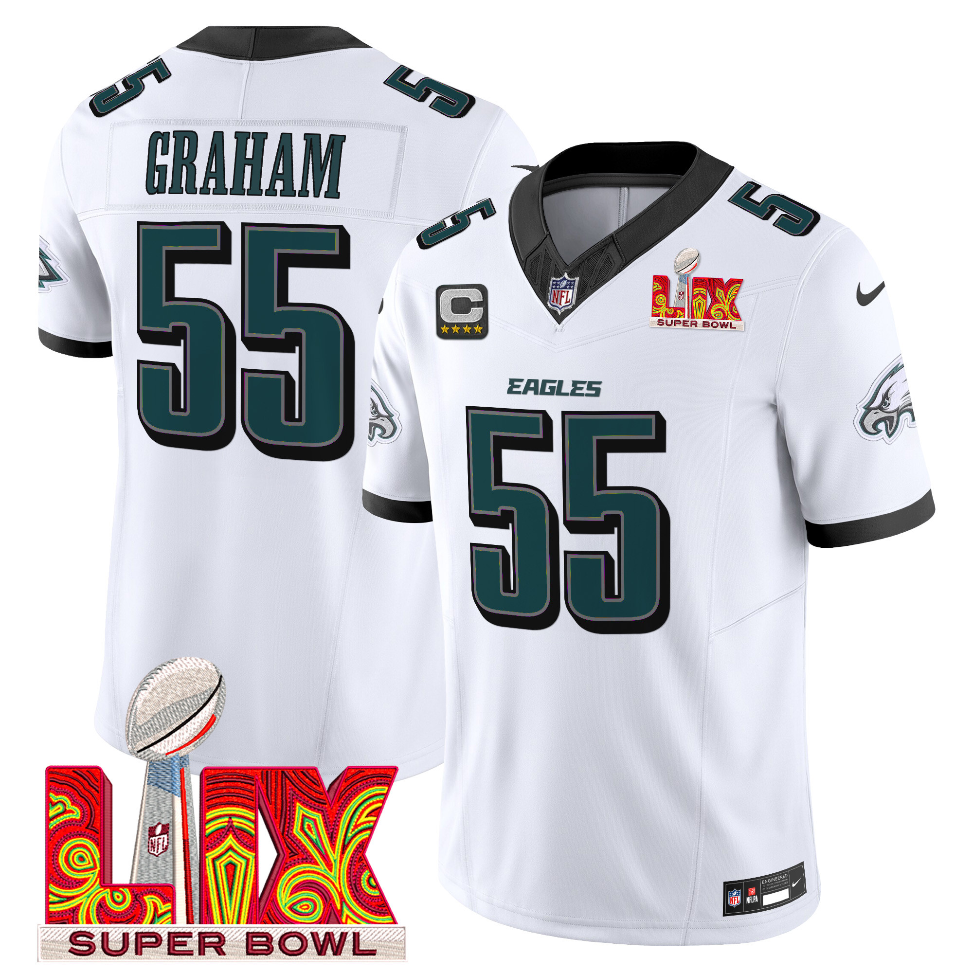 Men's Philadelphia Eagles Super Bowl LIX Patch Vapor Limited Jersey - All Stitched - Image 16