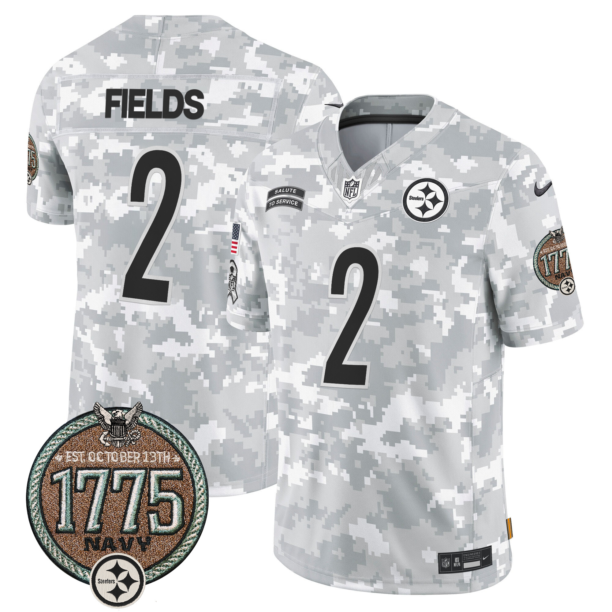 Men's Pittsburgh Steelers 2024 Salute to Service Establishment Year Patch Vapor Limited Jersey - All Stitched - Image 20