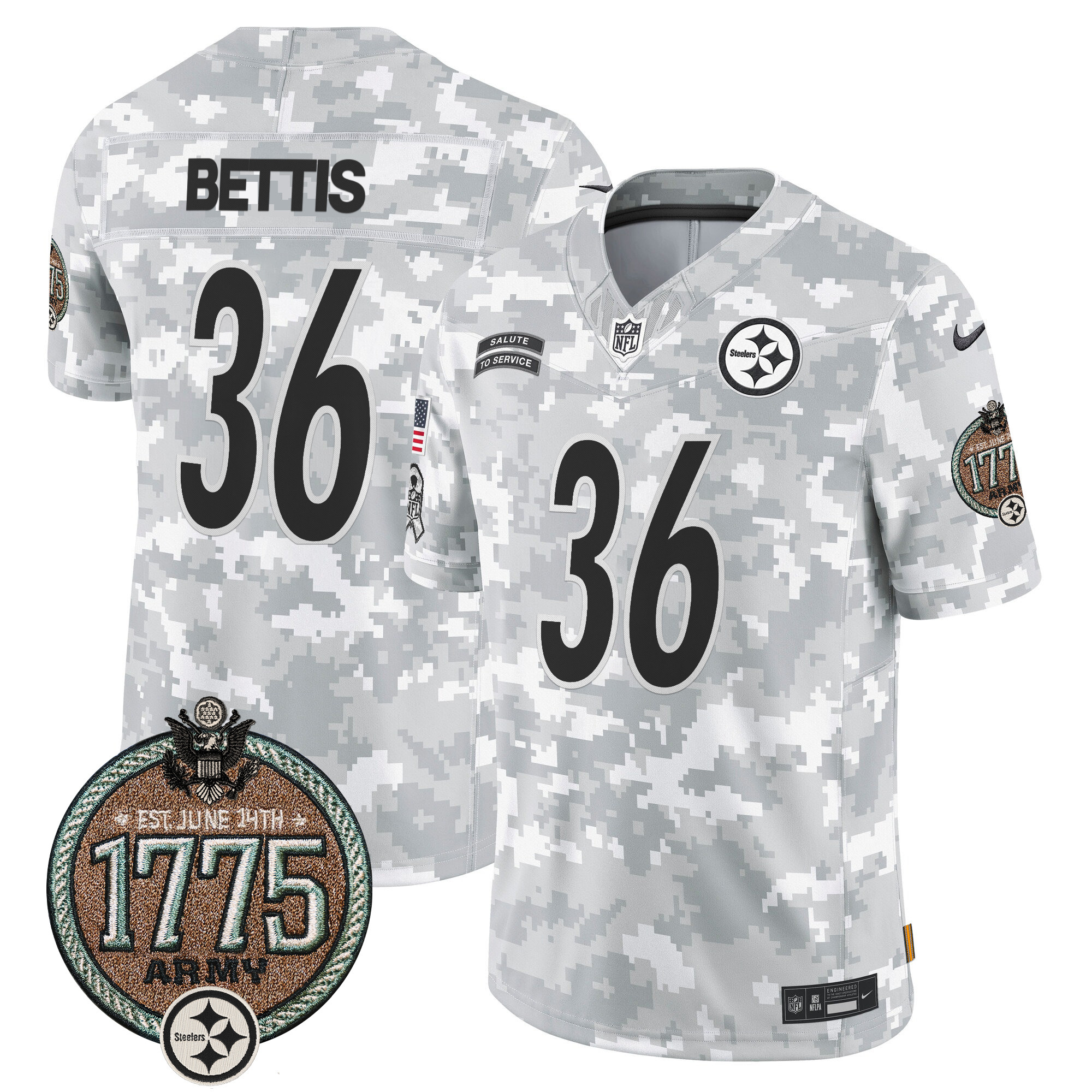 Men's Pittsburgh Steelers 2024 Salute to Service Establishment Year Patch Vapor Limited Jersey - All Stitched - Image 17
