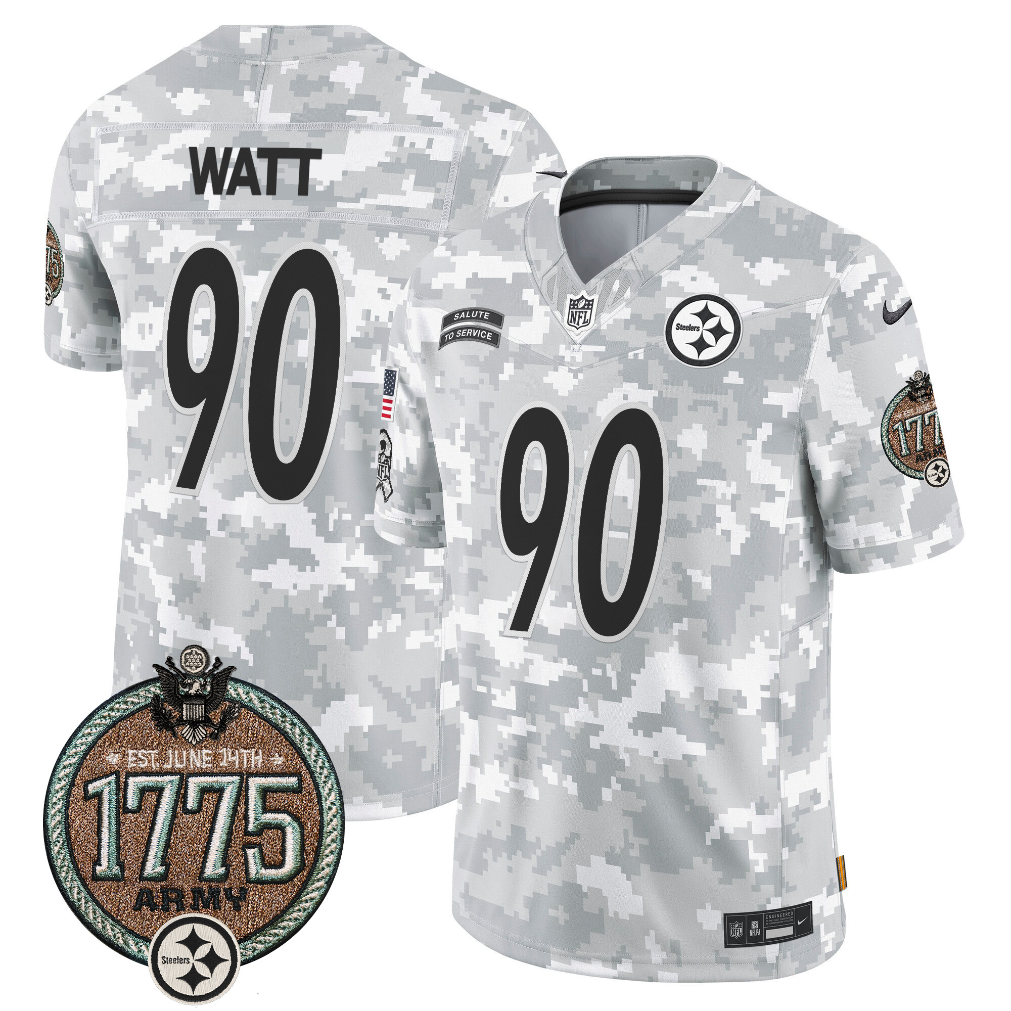 Men's Pittsburgh Steelers 2024 Salute to Service Establishment Year Patch Vapor Limited Jersey - All Stitched - Image 12