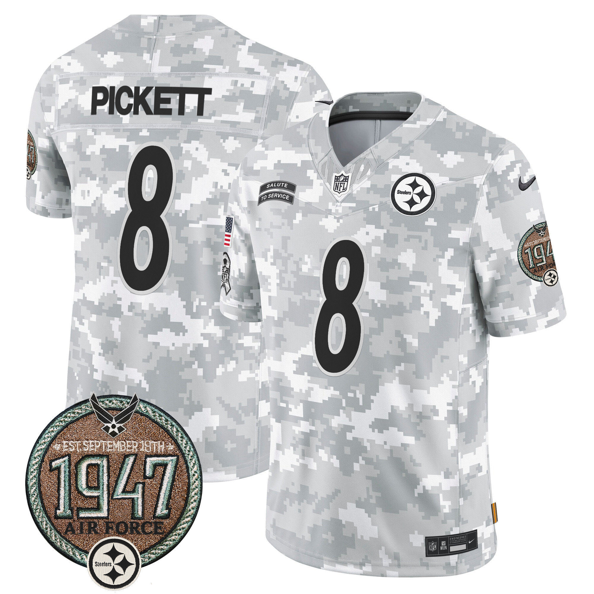 Men's Pittsburgh Steelers 2024 Salute to Service Establishment Year Patch Vapor Limited Jersey - All Stitched - Image 31