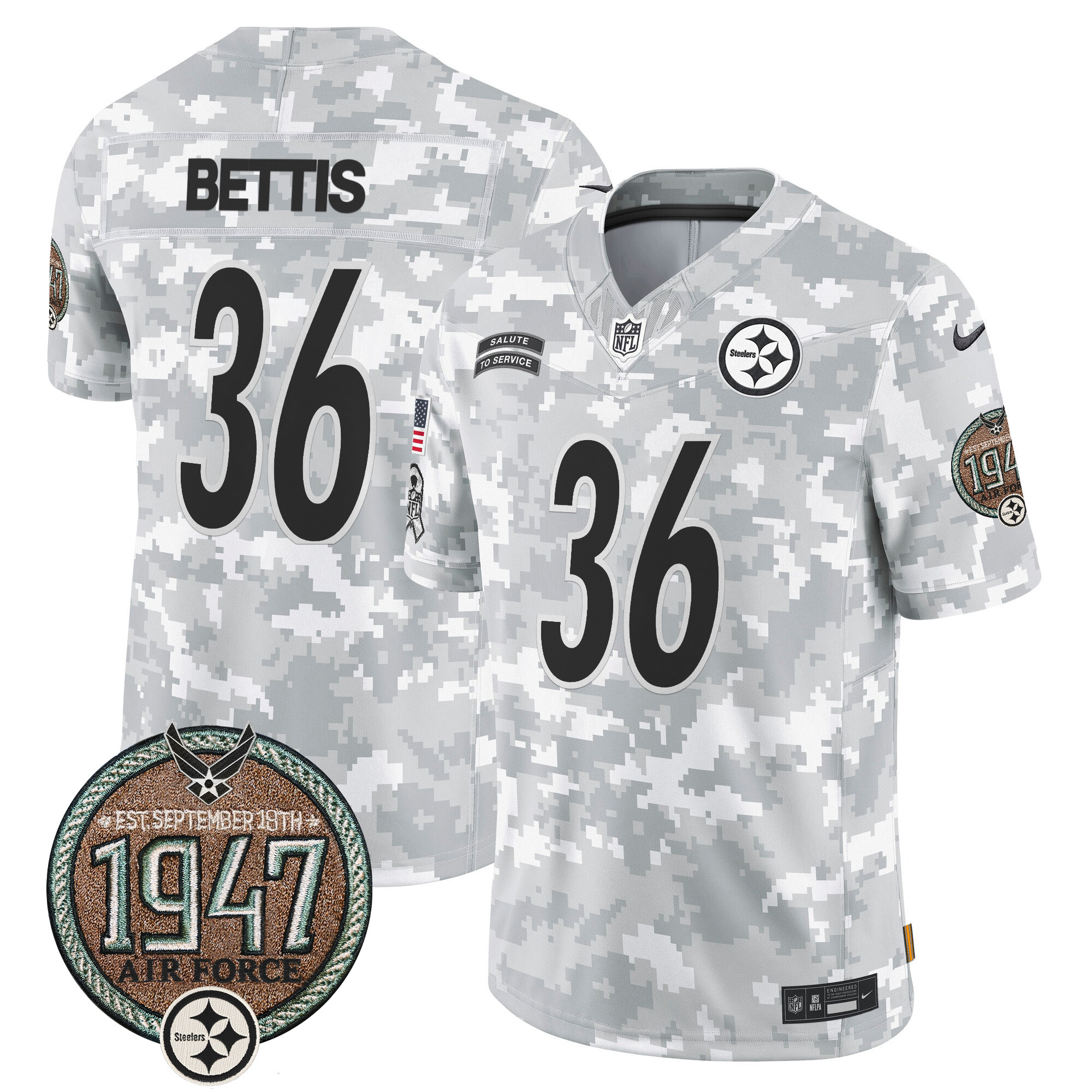 Men's Pittsburgh Steelers 2024 Salute to Service Establishment Year Patch Vapor Limited Jersey - All Stitched - Image 35