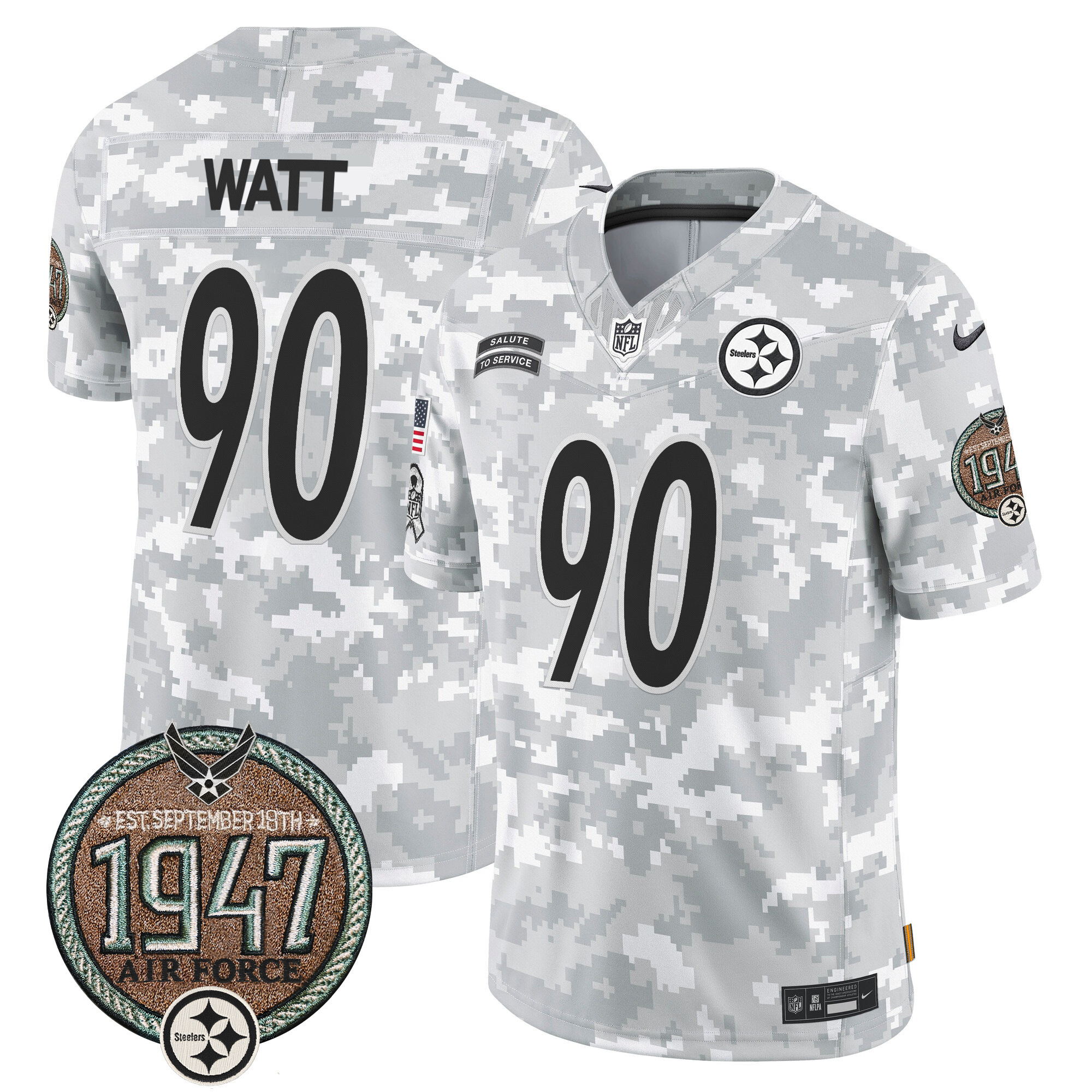 Men's Pittsburgh Steelers 2024 Salute to Service Establishment Year Patch Vapor Limited Jersey - All Stitched - Image 30