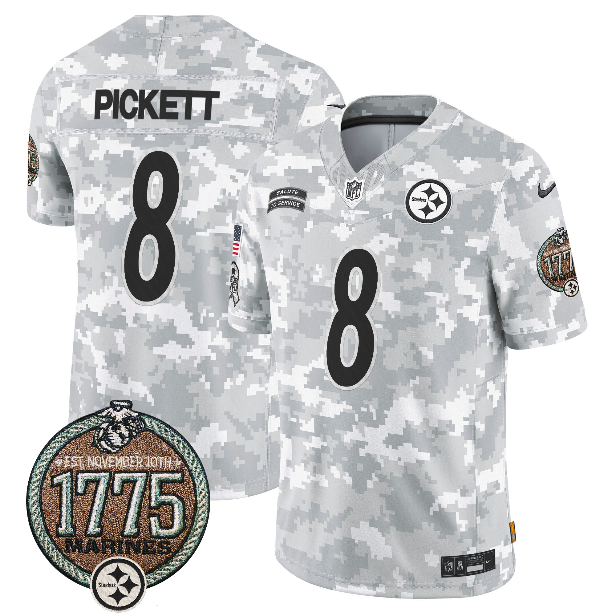 Men's Pittsburgh Steelers 2024 Salute to Service Establishment Year Patch Vapor Limited Jersey - All Stitched - Image 4