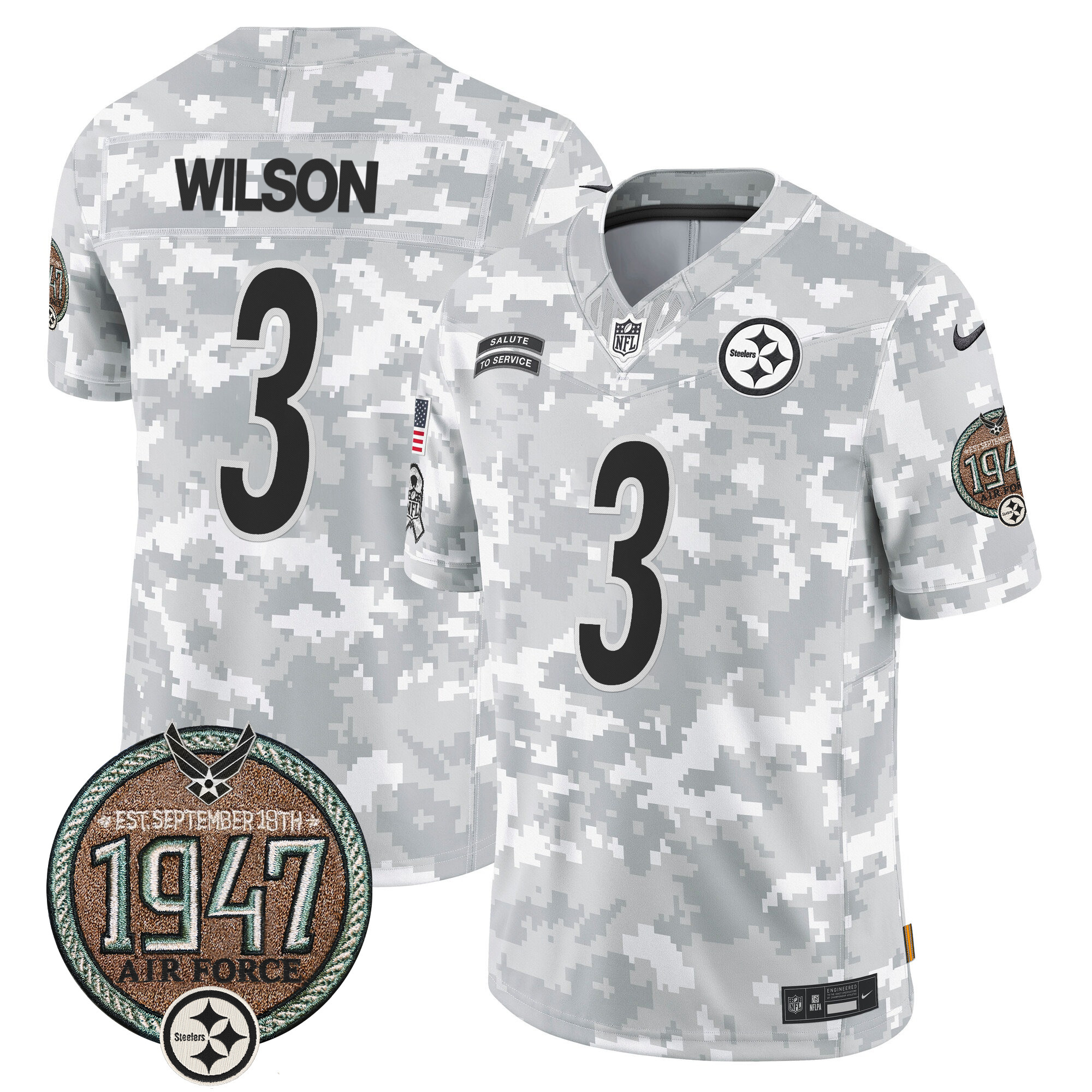 Men's Pittsburgh Steelers 2024 Salute to Service Establishment Year Patch Vapor Limited Jersey - All Stitched - Image 28