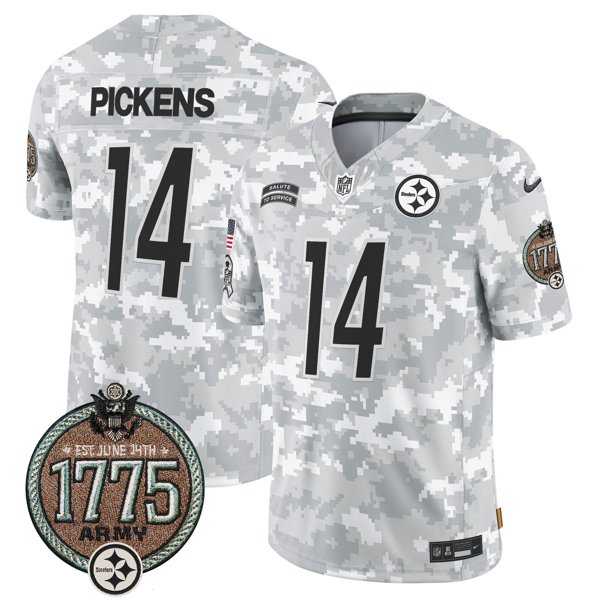 Men's Pittsburgh Steelers 2024 Salute to Service Establishment Year Patch Vapor Limited Jersey - All Stitched - Image 14