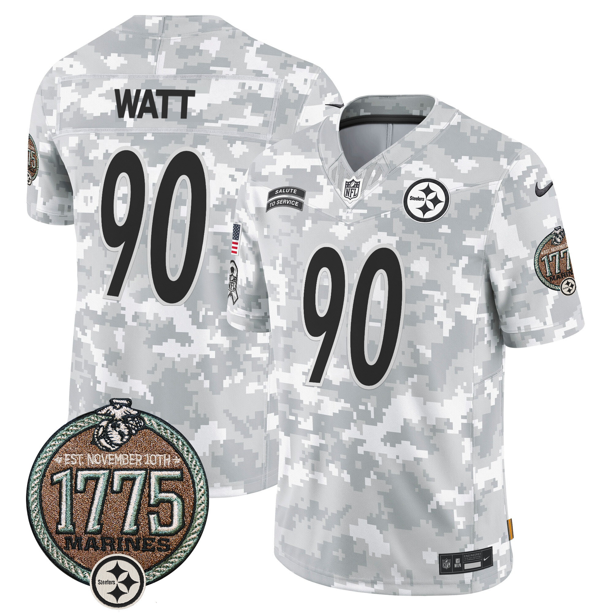 Men's Pittsburgh Steelers 2024 Salute to Service Establishment Year Patch Vapor Limited Jersey - All Stitched - Image 3