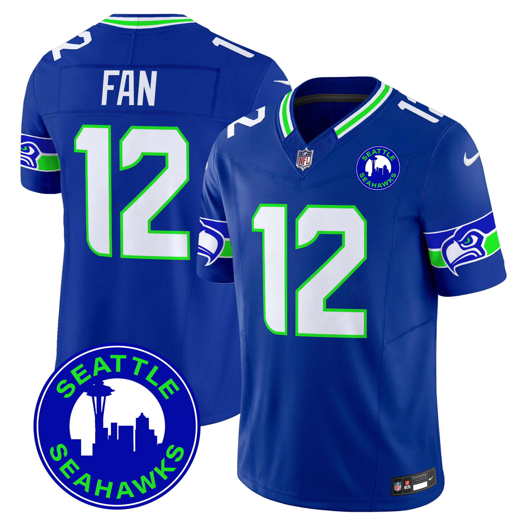 Men's Seattle Seahawks 2024 Seattle City Patch Vapor Limited Jersey - All Stitched - Image 21