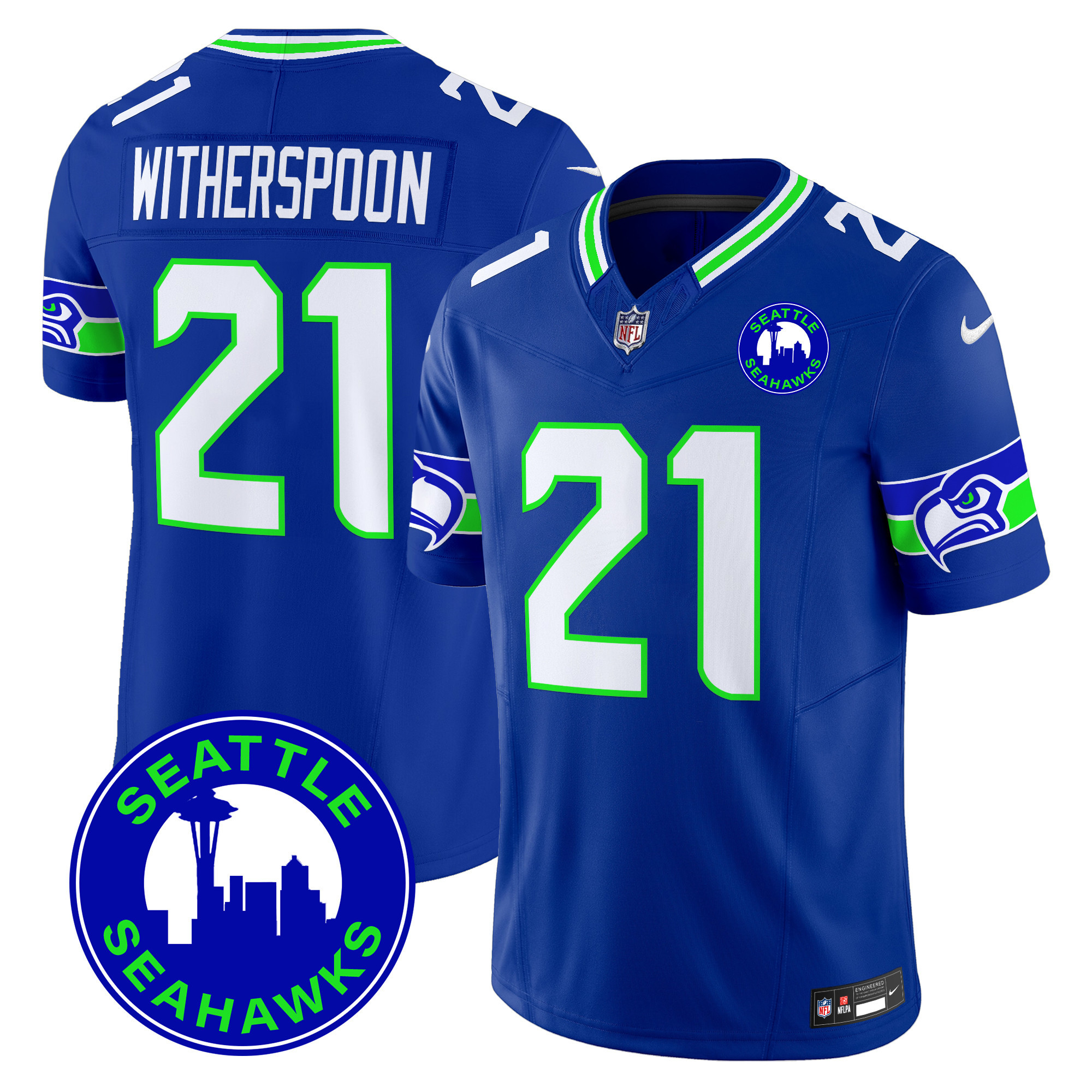 Men's Seattle Seahawks 2024 Seattle City Patch Vapor Limited Jersey - All Stitched - Image 16