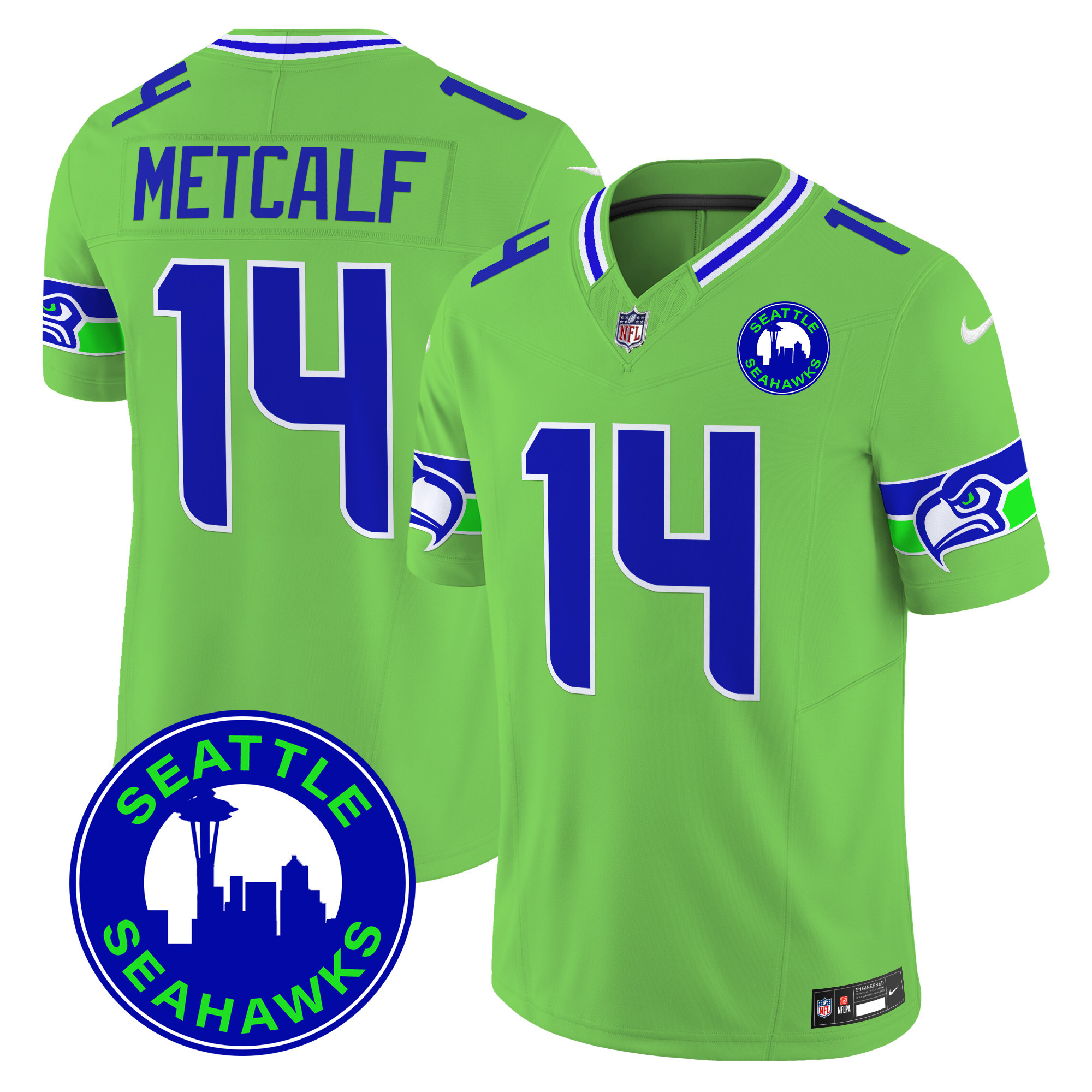 Men's Seattle Seahawks 2024 Seattle City Patch Vapor Limited Jersey - All Stitched - Image 39