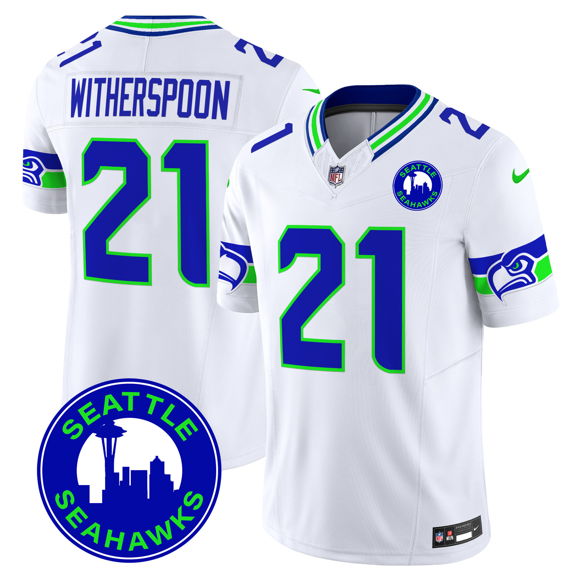 Men's Seattle Seahawks 2024 Seattle City Patch Vapor Limited Jersey - All Stitched - Image 23