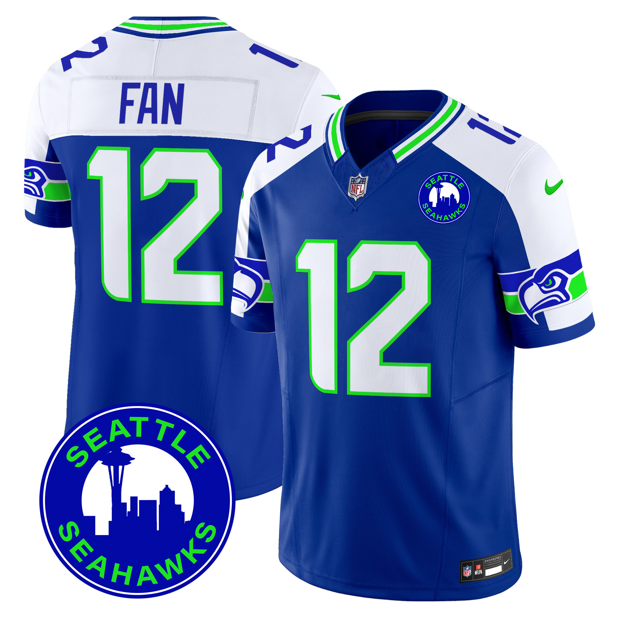 Men's Seattle Seahawks 2024 Seattle City Patch Vapor Limited Jersey - All Stitched - Image 14