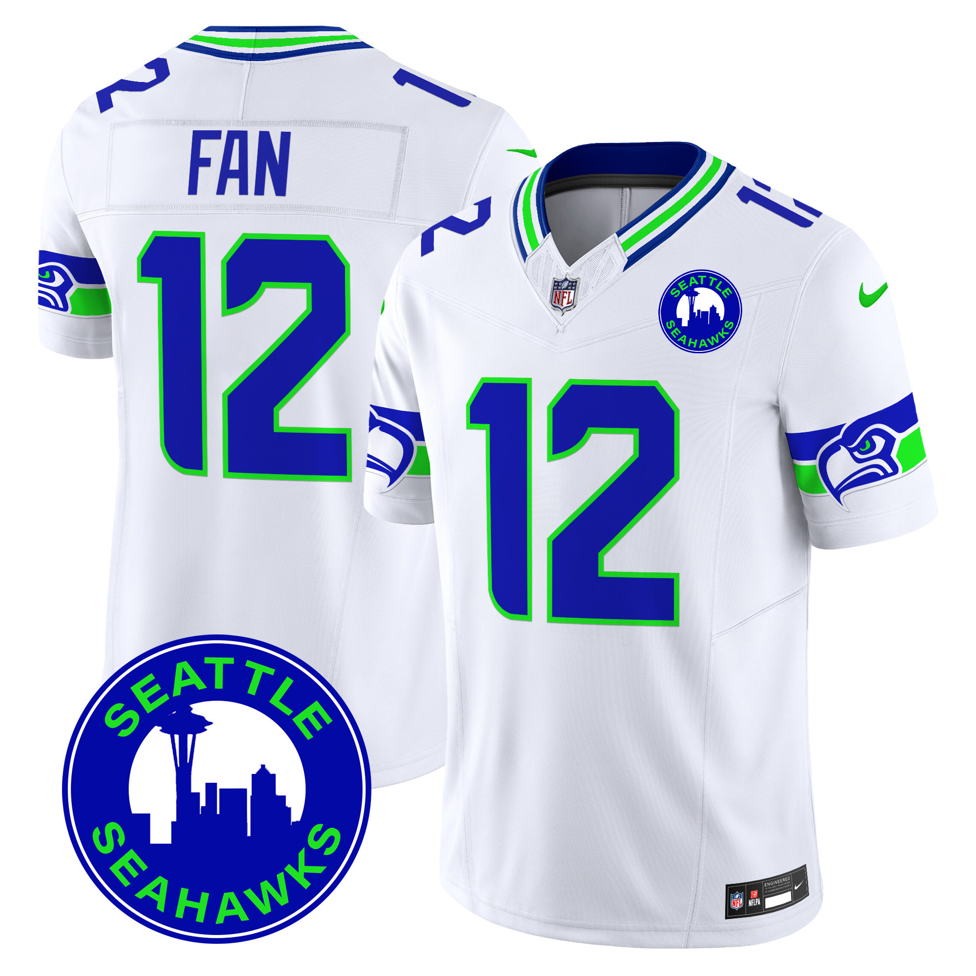Men's Seattle Seahawks 2024 Seattle City Patch Vapor Limited Jersey - All Stitched - Image 28