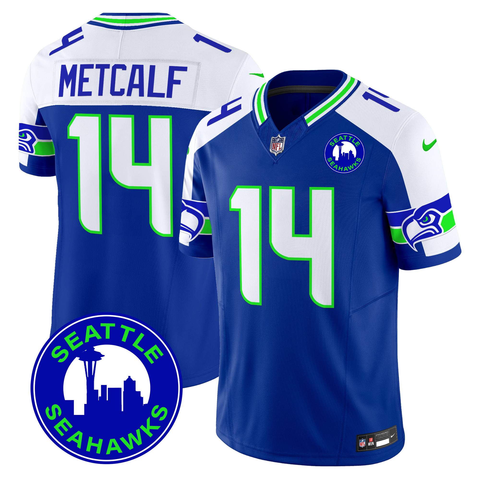 Men's Seattle Seahawks 2024 Seattle City Patch Vapor Limited Jersey - All Stitched - Image 11