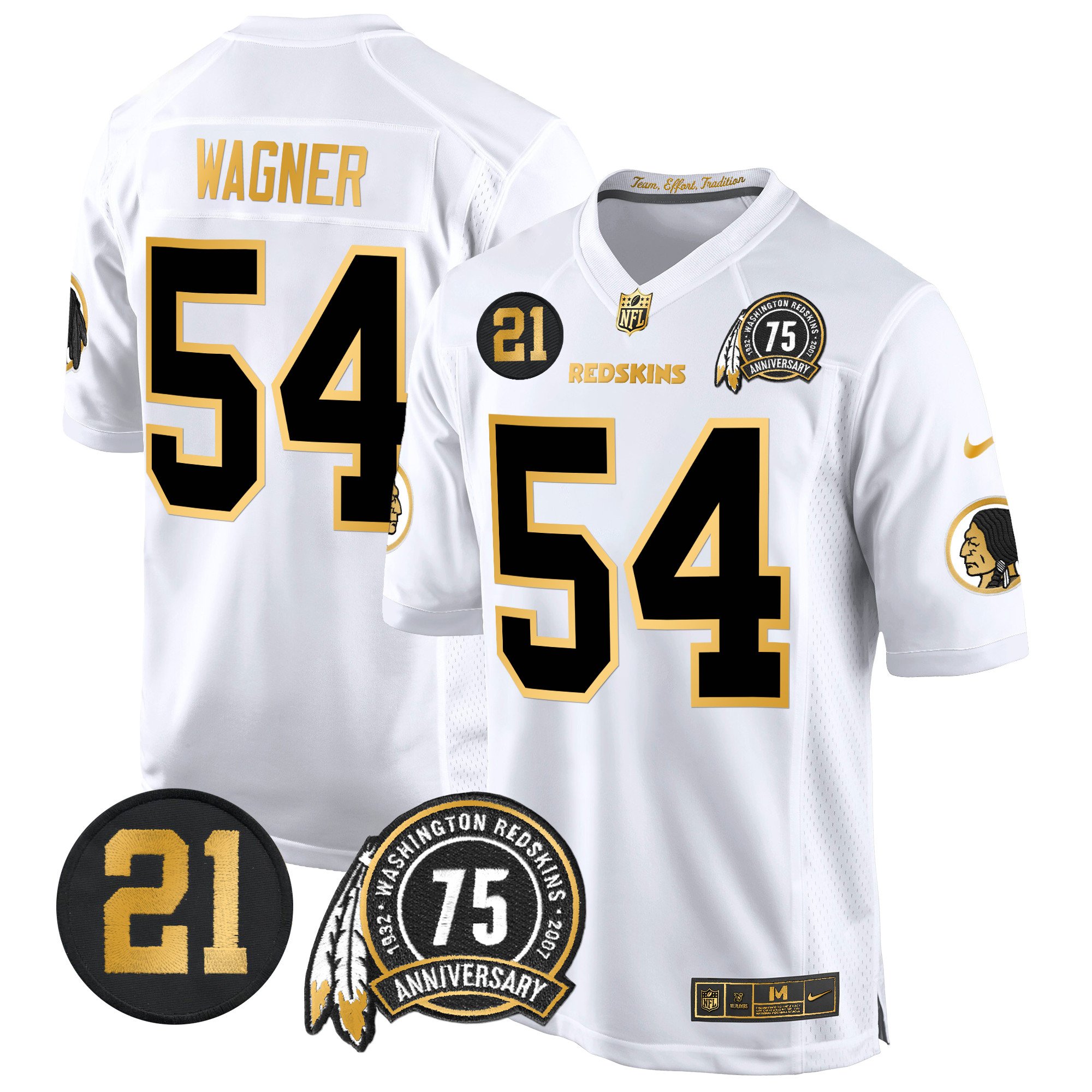 Men's Washington Redskins 75th & Sean Taylor Patch Gold Game Jersey - All Stitched - Image 12