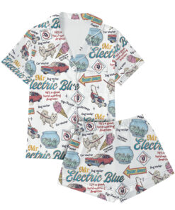Alternative view of Mr Electric Blue Satin Pajamas Set For Women