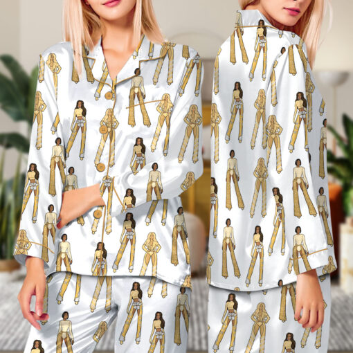 DC3 Vegas Beyonce Print Cowboy Carter Tour Satin Pajamas Set