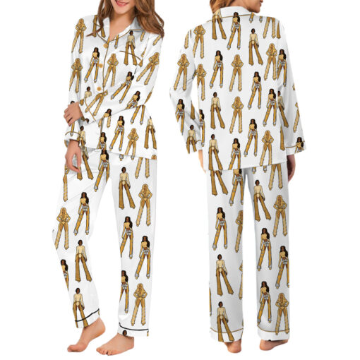 DC3 Vegas Beyonce Print Cowboy Carter Tour Satin Pajamas Set
