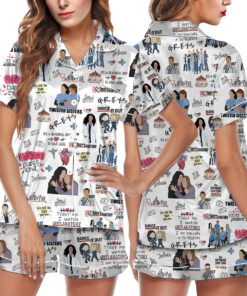 Grey's Anatomy Matching Satin Pajamas Set