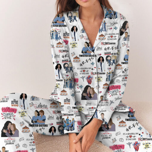 Grey's Anatomy Matching Satin Pajamas Set - Image 5