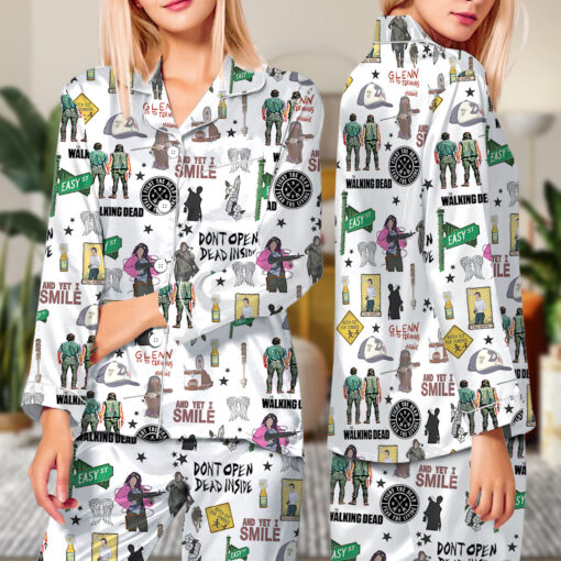 Dont Open Dead Inside Satin Pajamas Set - Image 7