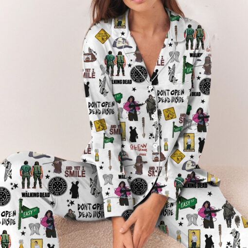 Dont Open Dead Inside Satin Pajamas Set - Image 5