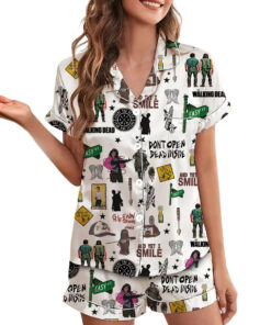 Alternative view of Dont Open Dead Inside Satin Pajamas Set