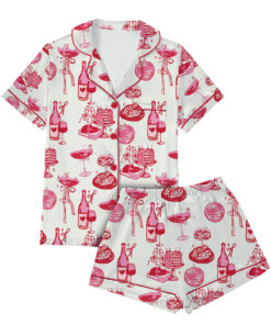Alternative view of Homebody Cocktail Girl Social Club Retro Disco Ball Margarita Satin Pajama Set