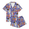 Cute Ghost Taco Bell Satin Pajamas Set