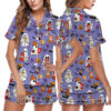 Cute Ghost Taco Bell Satin Pajamas Set