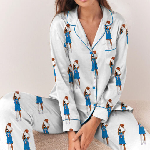 Women's Shai Gilgeous-Alexander Jumper Oklahoma City Satin Pajama Set - Image 6