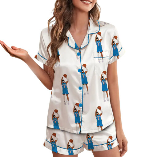 Women's Shai Gilgeous-Alexander Jumper Oklahoma City Satin Pajama Set - Image 3