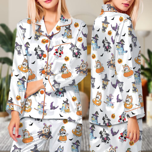Bluey Halloween Satin Pajamas Set For Women - Image 7