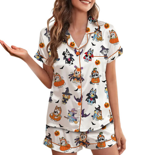 Bluey Halloween Satin Pajamas Set For Women - Image 2