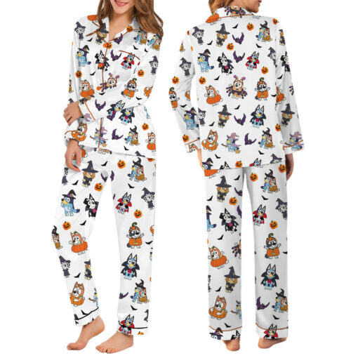 Bluey Halloween Satin Pajamas Set For Women - Image 5