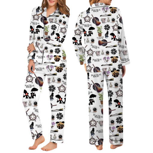 Practical Magic Witches Silky Satin Pajama Set For Women - Image 6
