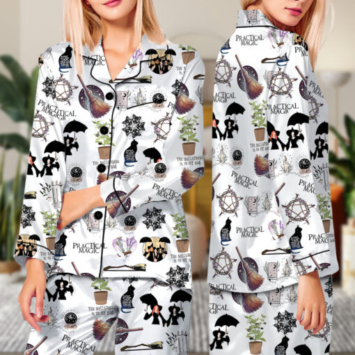 Practical Magic Witches Silky Satin Pajama Set For Women - Image 5