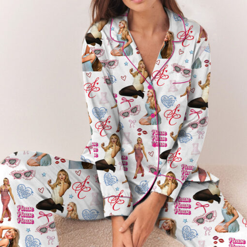 Sabrina Carpenter Satin Pajamas Set For Women - Image 6