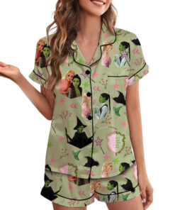 Alternative view of Wicked Pink Green Satin Pajamas Set For Women