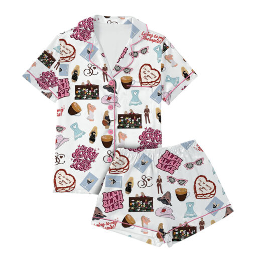 Sabrina Carpenter Satin Pajamas Set For Women - Image 4