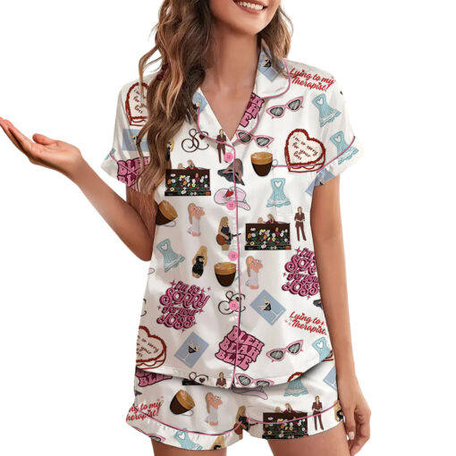 Sabrina Carpenter Satin Pajamas Set For Women - Image 3